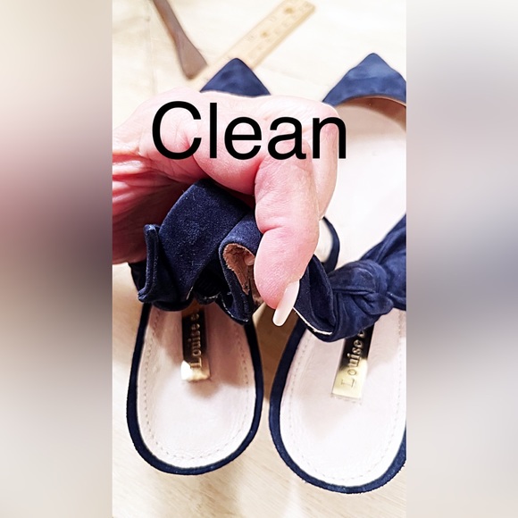 Louise et Cie Navy Suede Slingback 7M, EUC, 2” Heel, Pointy Toe, In Box - Picture 5 of 7